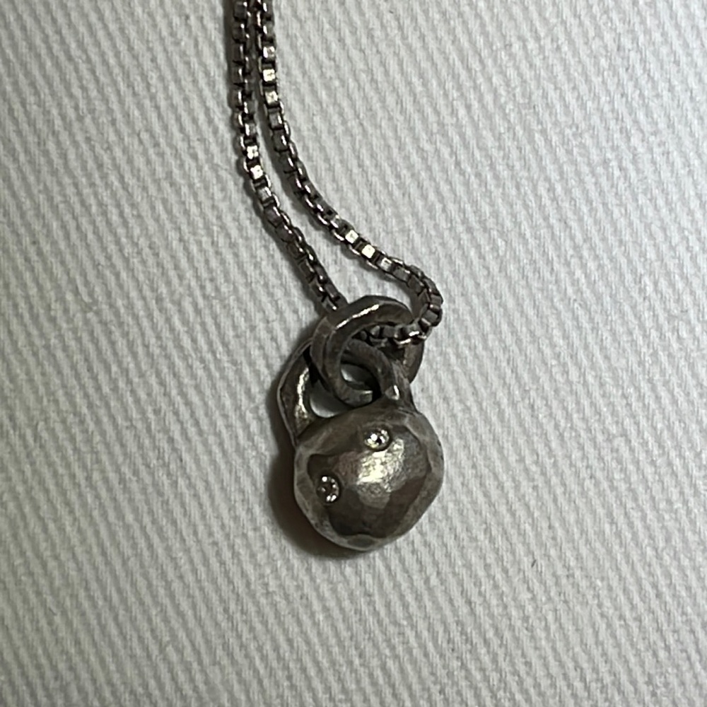 Sundance silver 18” pendant necklace with diamond accents